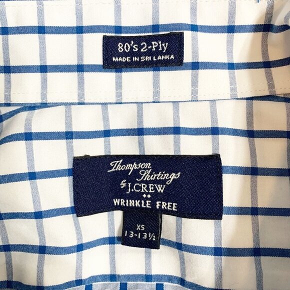 J. Crew blue white windowpane check collared long sleeve button front shirt - Picture 6 of 10